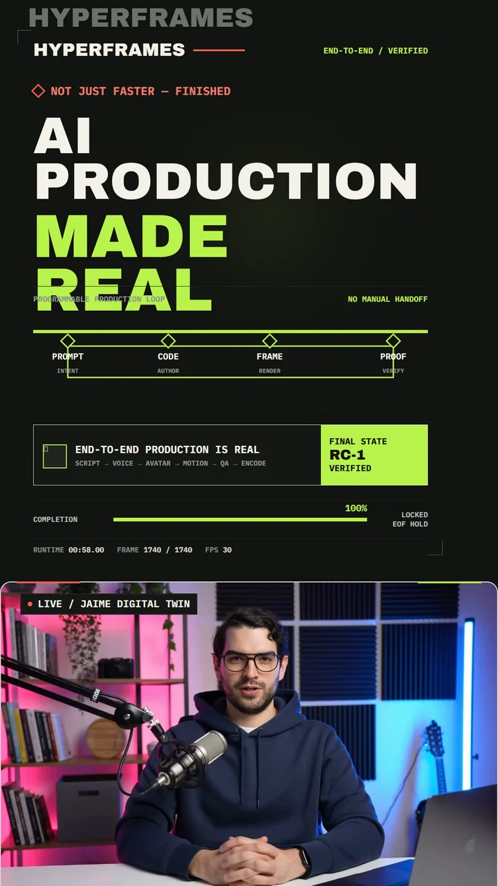 Final frame of the Short reading AI production made real with a completed prompt-to-proof rail